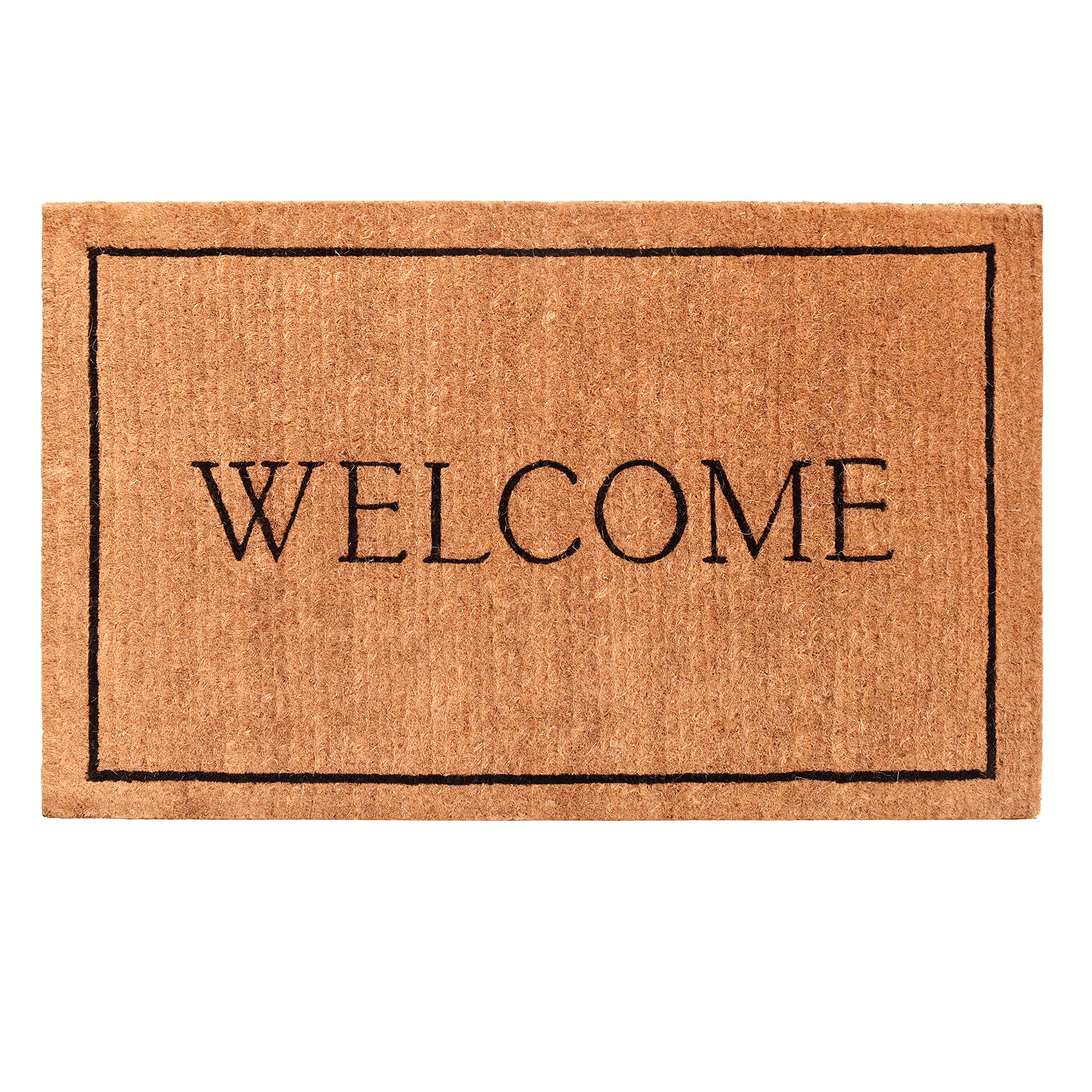 Calloway Mills AZ104812436 Welcome Border, 100% Coir Doormat, 24 x 36 x 1.50, Natural/Black