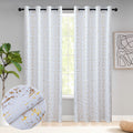 Taisier Home Gold Foil Print Linen Textured Curtains Geometric Dots Pattern Design Curtains for Bedroom Living Room Thermal Insu