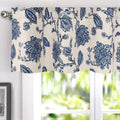DriftAway Freda Jacobean Floral Linen Blend Blackout Thermal Insulated Energy Saving Privacy Window Linen Curtain Valance Rod Po