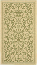 SAFAVIEH Courtyard Collection Accent Rug - 2 x 37, Natural & Olive, Indoor/Outdoor & Washable, Ideal for High Traffic Areas in