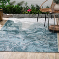 FH Home Outdoor Rug - Waterproof Easy to Clean Stain Resistant - Patio Indoor Outdoor Porch Deck Balcony Entryway - Modern Abstr