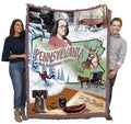 Pure Country Weavers State of Pennsylvania Blanket - Gift Tapestry Throw Woven from Cotton - Made in The USA (72x54)