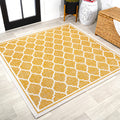 JONATHAN Y SMB109F-5SQ Trebol Moroccan Trellis Textured Weave Indoor Outdoor Area Rug, Bohemian Modern Coastal Easy Cleaning,Bed