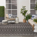 Nourison Positano Indoor/Outdoor Black 9 x 12 Area Rug, Easy Cleaning, Non Shedding, Bed Room, Living Room, Dining Room, Backy