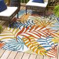 JONATHAN Y AMC100B-8 Tropics Palm Leaves Indoor Outdoor Area-Rug Bohemian Floral Easy-Cleaning High Traffic Bedroom Kitchen Back