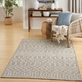 Nourison Positano Indoor/Outdoor Light Grey 6 x 9 Area Rug, Easy Cleaning, Non Shedding, Bed Room, Living Room, Dining Room, D