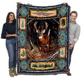 Pure Country Weavers Deer Lodge Blanket by Terry Doughty - Wildlife Cabin Gift Tapestry Throw Woven from Cotton - Made in The US