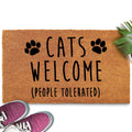 MAINEVENT Cats Welcome People Tolerated Doormat 30x17 Inch Cat Welcome Mat, Cat Door Mats, Animals Welcome People Tolerated Door