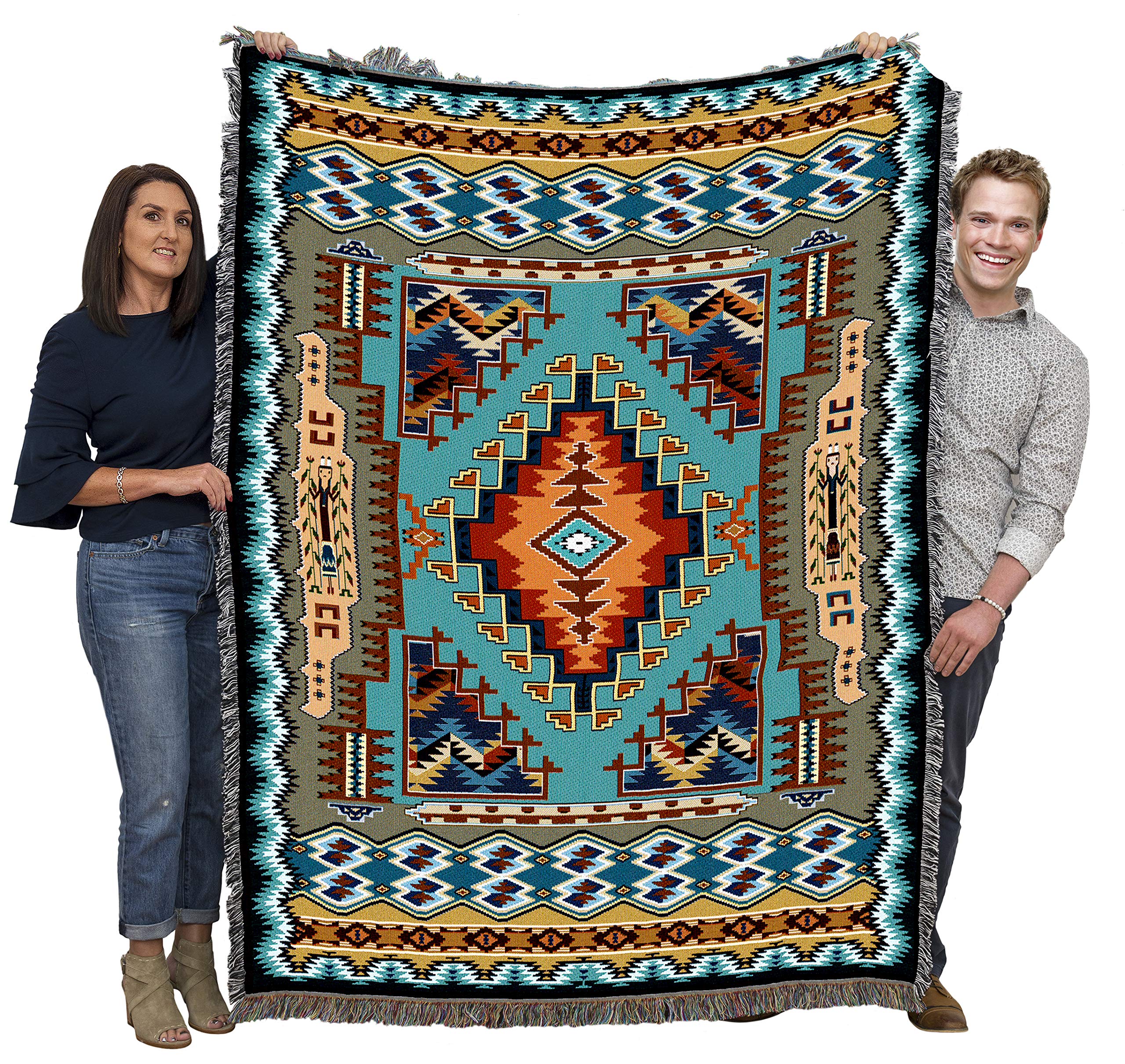 Pure Country Weavers Painted Hills Sky Blanket - Southwest Native American Inspired - Gift Tapestry Throw Woven from Cotton - Ma