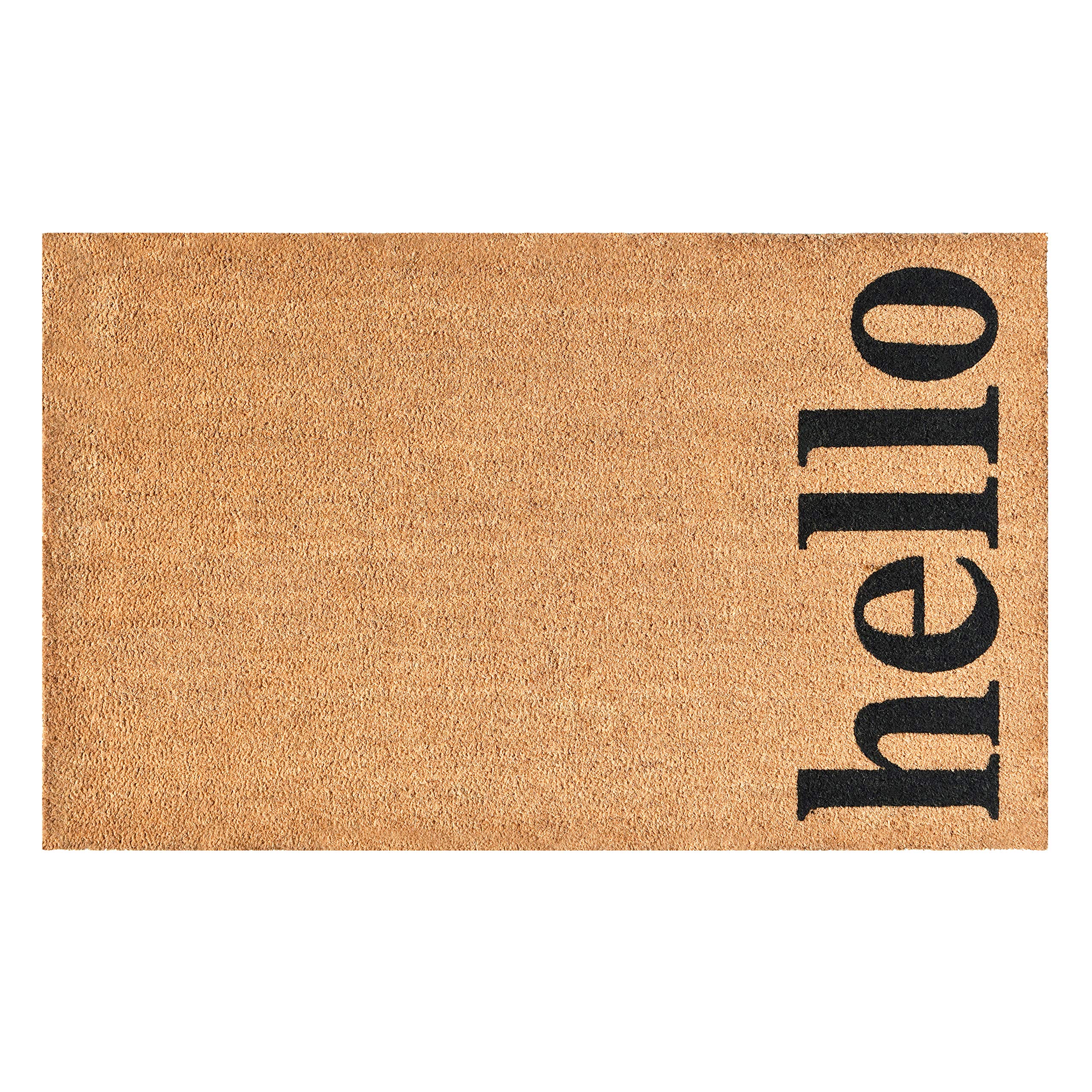 Calloway Mills 102612448NBB Vertical Hello Doormat, 24 x 48, Natural/Black (Natural/Black, 24 x 48)