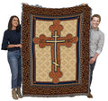 Pure Country Weavers Orthodox Cross Blanket - Religious Gift Tapestry Throw Woven from Cotton - Made in The USA (72x54)