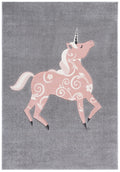 SAFAVIEH Carousel Kids Collection Accent Rug - 2 x 3, Grey & Pink, Non-Shedding & Easy Care, Ideal for High Traffic Areas for 