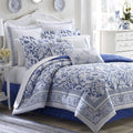 Laura Ashley - Queen Duvet Cover Set, Reversible Cotton Bedding with Matching Shams, Home Decor for All Seasons (Charlotte Blue,