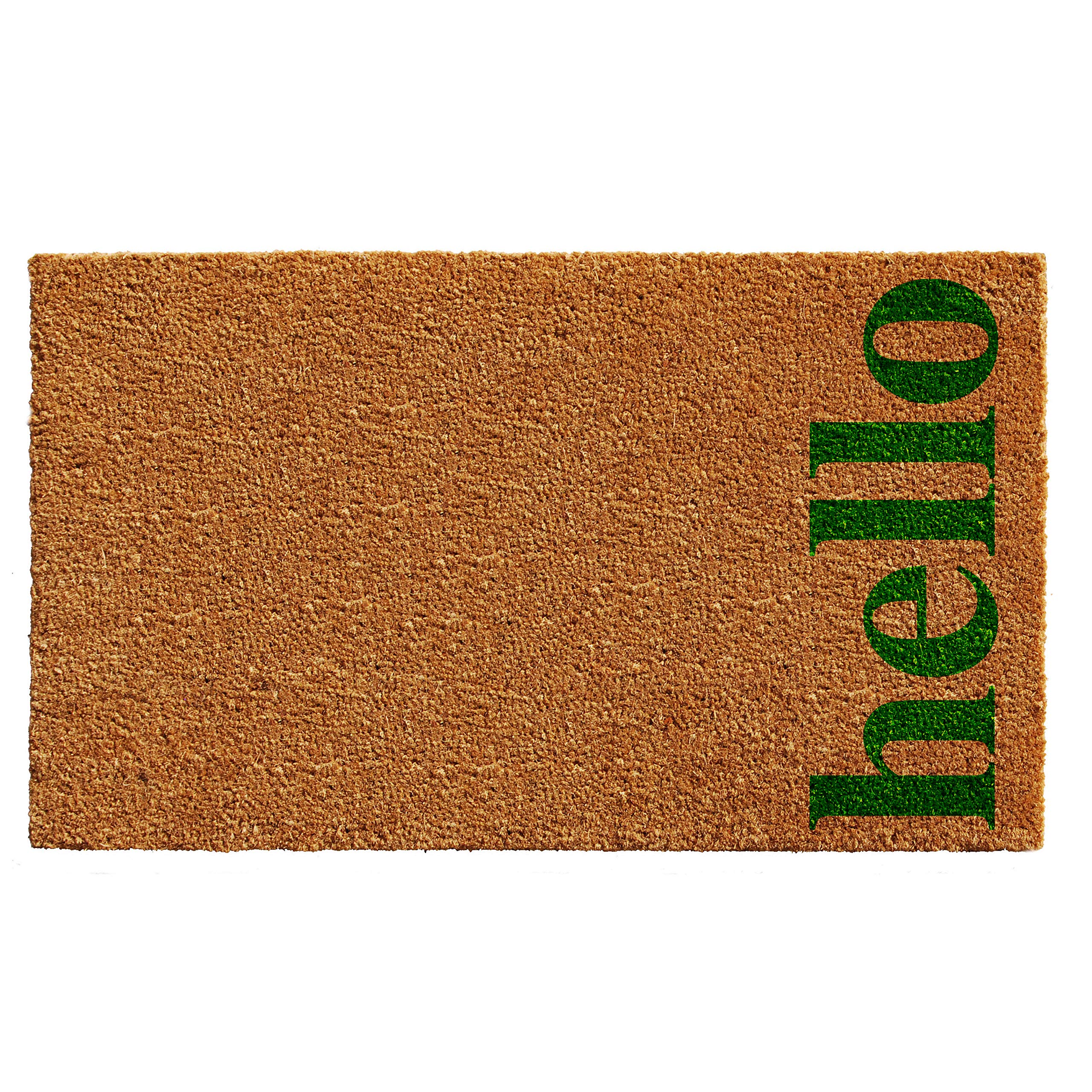 Calloway Mills 102631729NGB Vertical Hello Doormat, 17 x 29, Natural/Green