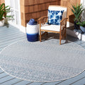 SAFAVIEH Courtyard Collection 4 Round Blue/Navy CY8235 Indoor/ Outside Waterproof Easy cleansingPatio Backyard Mudroom Area Mat