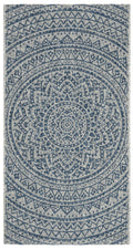 SAFAVIEH Courtyard Collection Accent Rug - 23 x 5, Light Grey & Blue, Non-Shedding & Easy Care, Indoor/Outdoor & Washable-Idea