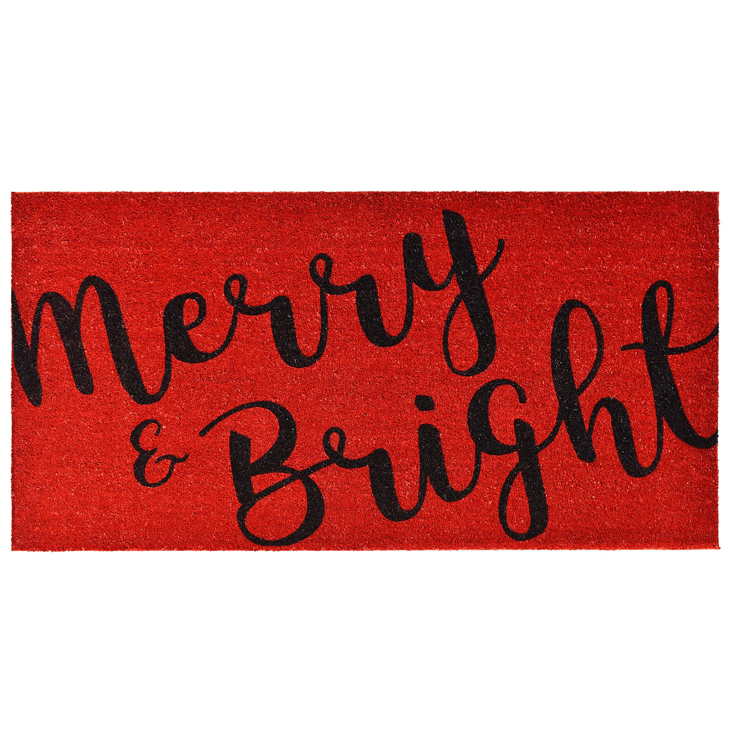 Calloway Mills 104973672 Merry & Bright Doormat, 3 x 6, Red/Black