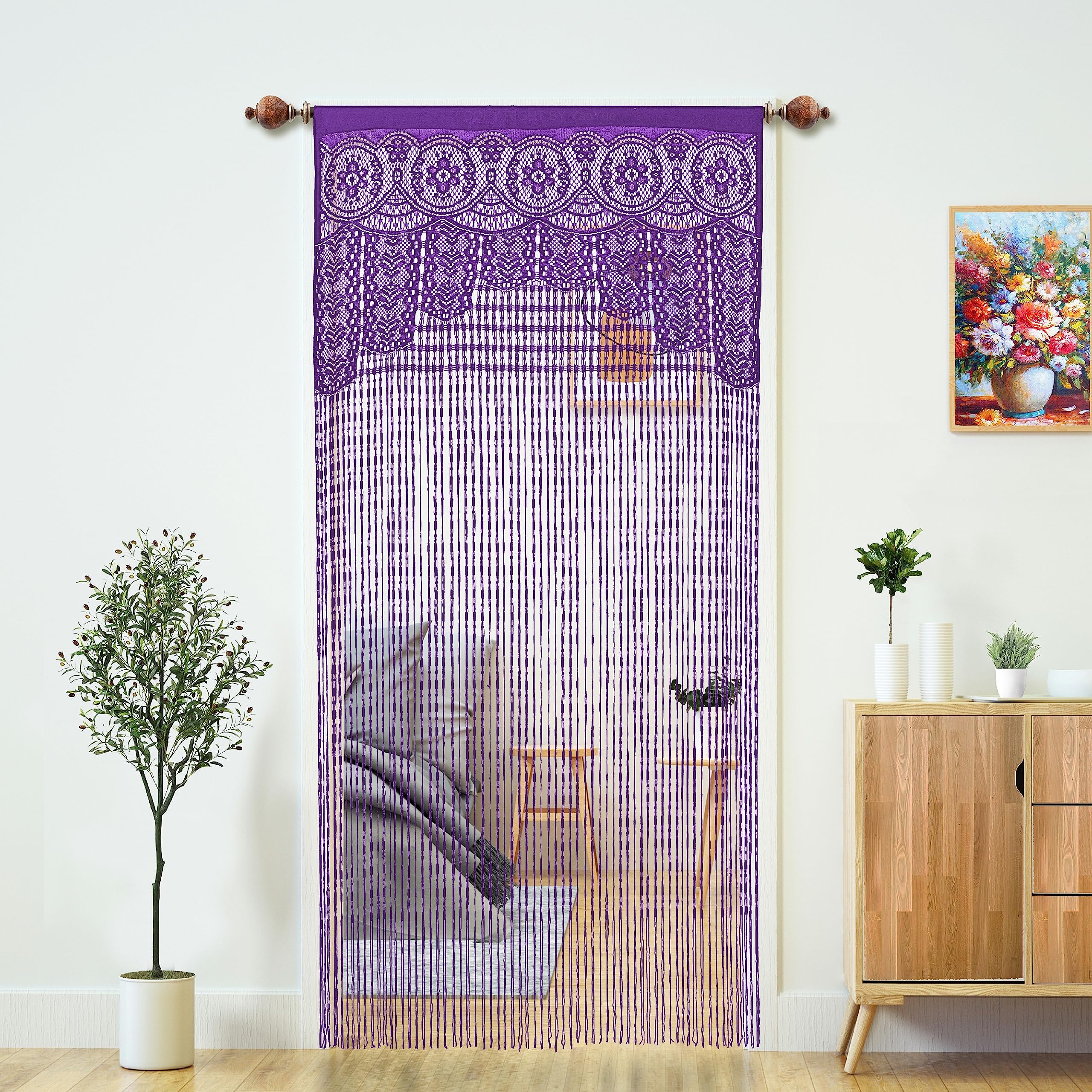 YaoYue Macrame Lace Door String Curtain for Doorways,Room Divider Doorway Hippie Window Panel Room Divider Wall Closet Curtains 