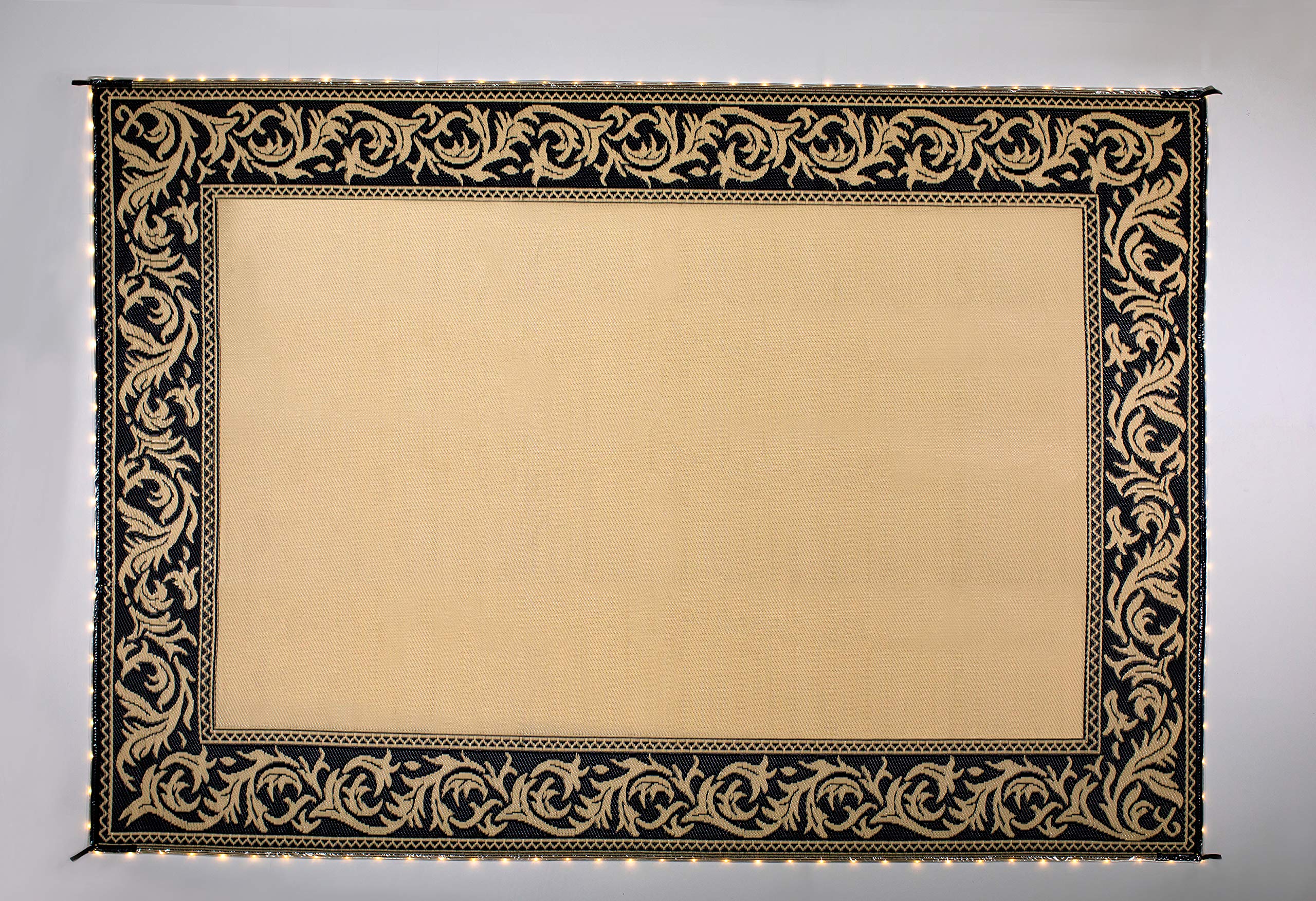 Stylish Camping RA811WL Reversible LED Illuminated Mat - Classic Regal, Black/Beige, 8 x 11