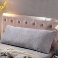 Reafort Ultra Soft Sherpa Body Pillow Cover/Case with Zipper Closure 21x54 (21x54 Body Pillow Cover, Silver Grey)