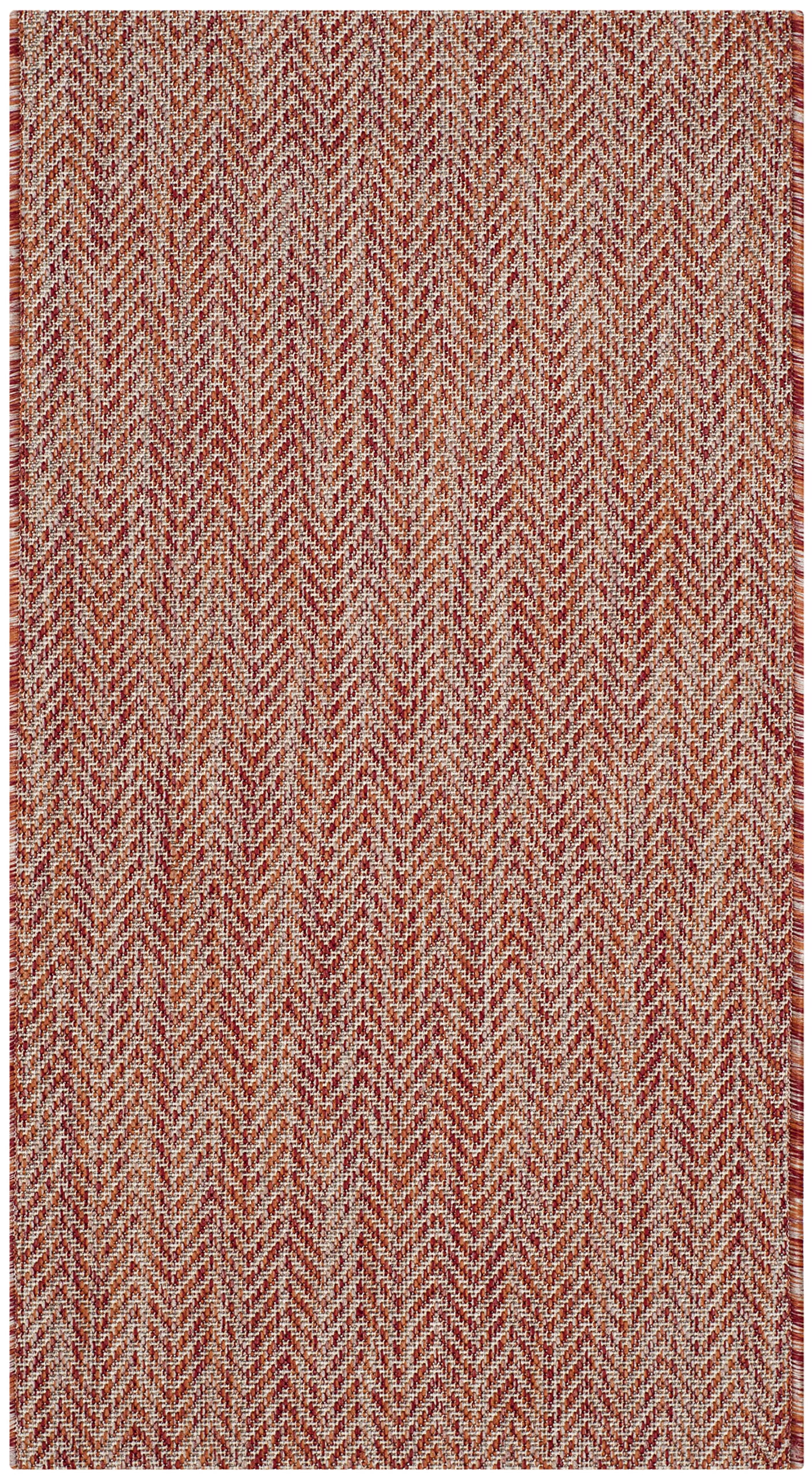 SAFAVIEH Courtyard Collection Accent Rug - 23 x 5, Red & Beige, Non-Shedding & Easy Care, Indoor/Outdoor & Washable-Ideal for 