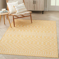 Nourison Positano Indoor/Outdoor Yellow 7 x 10 Area Rug, Easy Cleaning, Non Shedding, Bed Room, Living Room, Dining Room, Deck