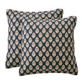 Levtex Home - Moreno - Euro Sham Set of Two - (26x26in.), No insert -Damask Pattern - Blue, Red and Gold