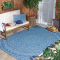 SAFAVIEH Courtyard Collection 53 x 77 Navy / Aqua CY8734 Indoor/ Outside Waterproof Easy cleansingPatio Backyard Mudroom Area 