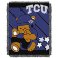 Northwest Officially Licensed NCAA TCU Horned Frogs Fullback Jacquard Baby Throw Blanket, 36 x 46, Multi Color