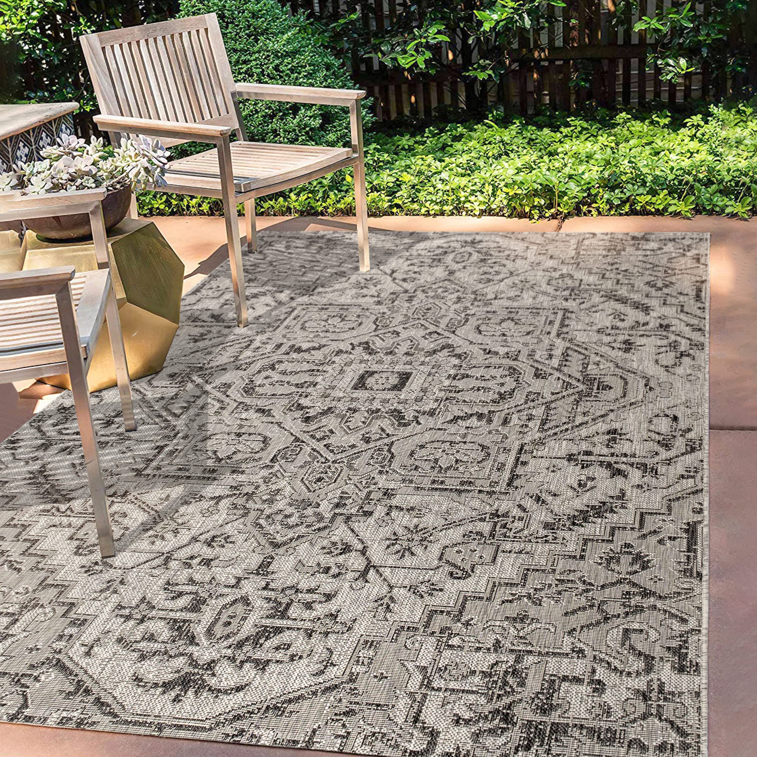 JONATHAN Y SMB105D-9 Estrella Bohemian Medallion Textured Weave Indoor Outdoor Area-Rug Coastal Bohemian Rustic Glam Easy-Cleani