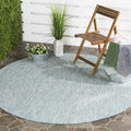 SAFAVIEH Courtyard Collection Area Rug - 9 Round, Aqua & Grey, Non-Shedding & Easy Care, Indoor/Outdoor & Washable-Ideal for Pa