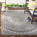 SAFAVIEH Courtyard Collection 27 x 5 Light Grey/Black CY8734 Indoor/ Outdoor Waterproof Easy Cleaning Patio Backyard Mudroom A