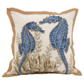 SARO LIFESTYLE Neptunian Collection Cotton Throw Pillow, 20, Seahorse