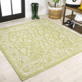 JONATHAN Y SMB100D-5SQ Tela Bohemian Textured Weave Floral Indoor Outdoor Area Rug, Coastal, Traditional, Transitional Easy Clea