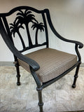 Palm Tree Outdoor Patio Dining Chair Dark Bronze Cast Aluminum Set of 4