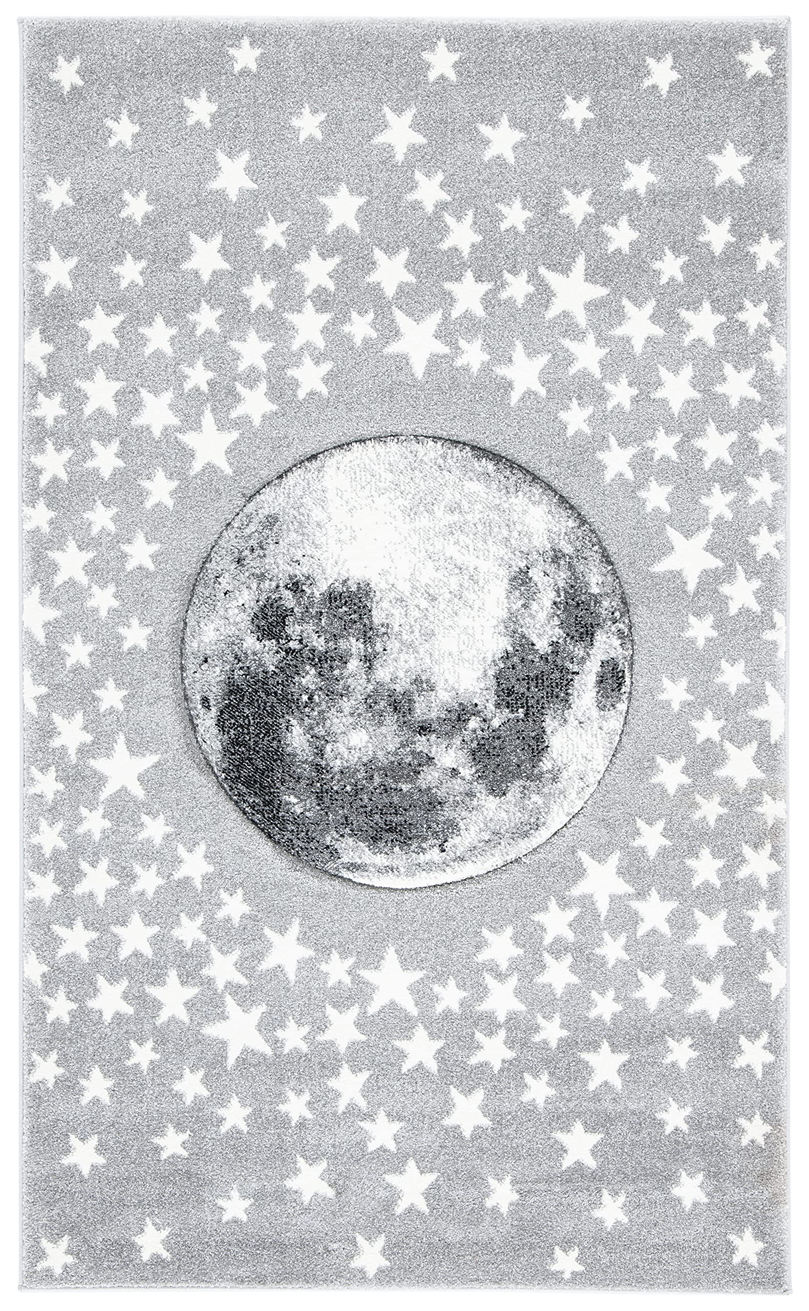 SAFAVIEH Carousel Kids Collection Accent Rug - 23 x 4, Light Grey & White, Non-Shedding & Easy Care, Ideal for High Traffic Ar