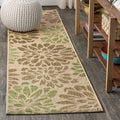 JONATHAN Y SMB110A-5SQ Zinnia Modern Floral Textured Weave Indoor Outdoor Area Rug Bohemian Coastal Easy Cleaning Bedroom Kitche