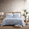 Tommy Bahama - Queen Quilt Set, Reversible Cotton Bedding with Matching Shams, Tropical All Season Home Decor (Palmday Medium Bl