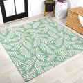 JONATHAN Y SMB119G-5SQ Nevis Palm Frond Indoor Outdoor Area Rug, Coastal Casual Country & Floral Easy Cleaning,Bedroom,Kitchen,B