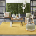 Nourison Essentials Indoor/Outdoor Yellow 7 x 10 Area Rug, Easy Cleaning, Non Shedding, Bed Room, Living Room, Dining Room, Ba