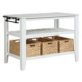 AC00395 - Kitchen Island , Marble Top & White Finish - Sezye