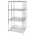 Quantum Storage Systems AD54-2154C Add-On Kit for 54 High 4-Tier Wire Shelving Unit, Chrome Finish, 21 Width x 54 Length x 54 He