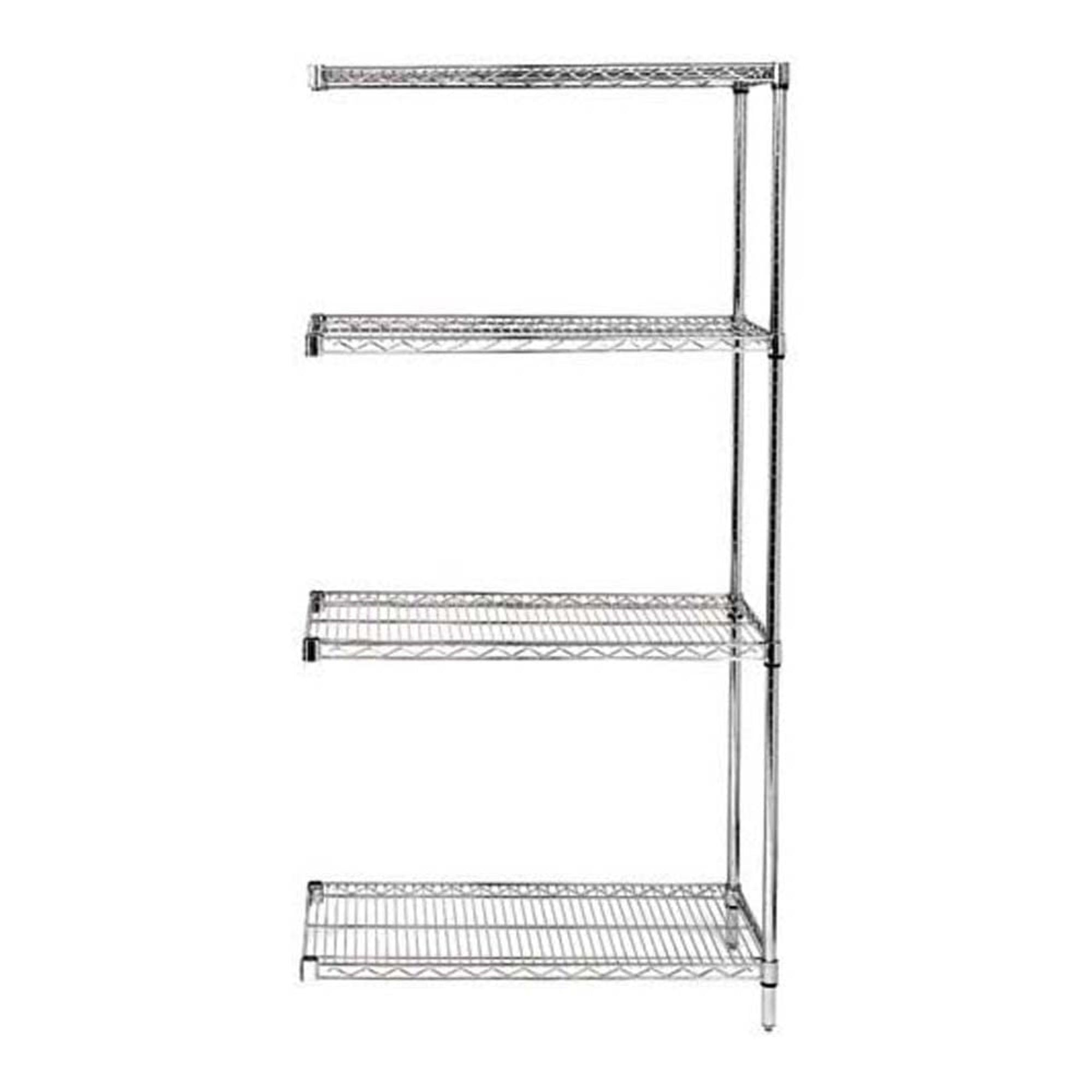 Quantum Storage Systems AD63-1242C Add-On Kit for 63 High 4-Tier Wire Shelving Unit, Chrome Finish, 12 Width x 42 Length x 63 He