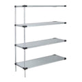 Quantum AD63-1824SG Solid Shelving Add-On Kit, 24W x 18D x 63H, 300 lbs Capacity, Carbon Steel, Galvanized, NSF