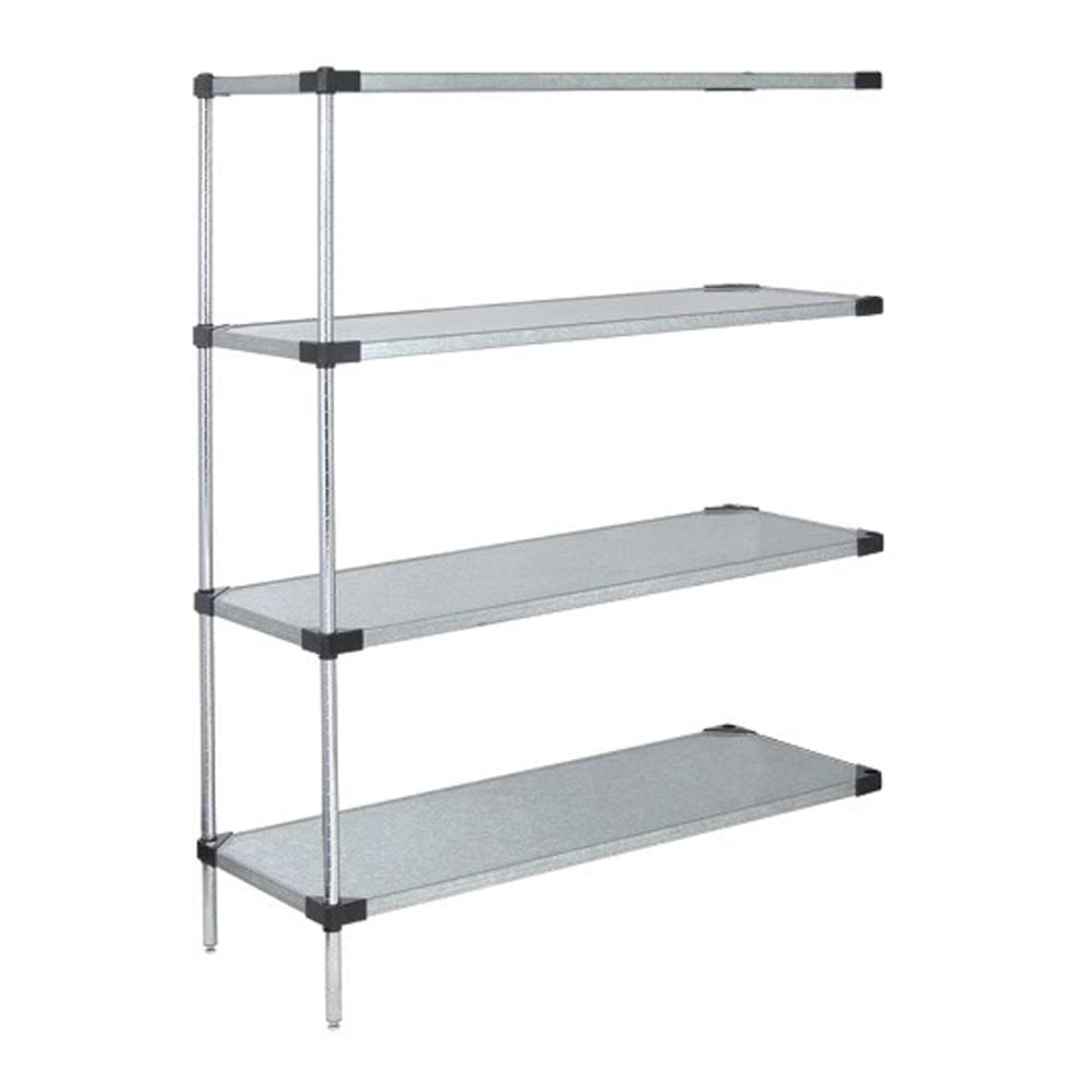 Quantum AD63-1824SG Solid Shelving Add-On Kit, 24W x 18D x 63H, 300 lbs Capacity, Carbon Steel, Galvanized, NSF