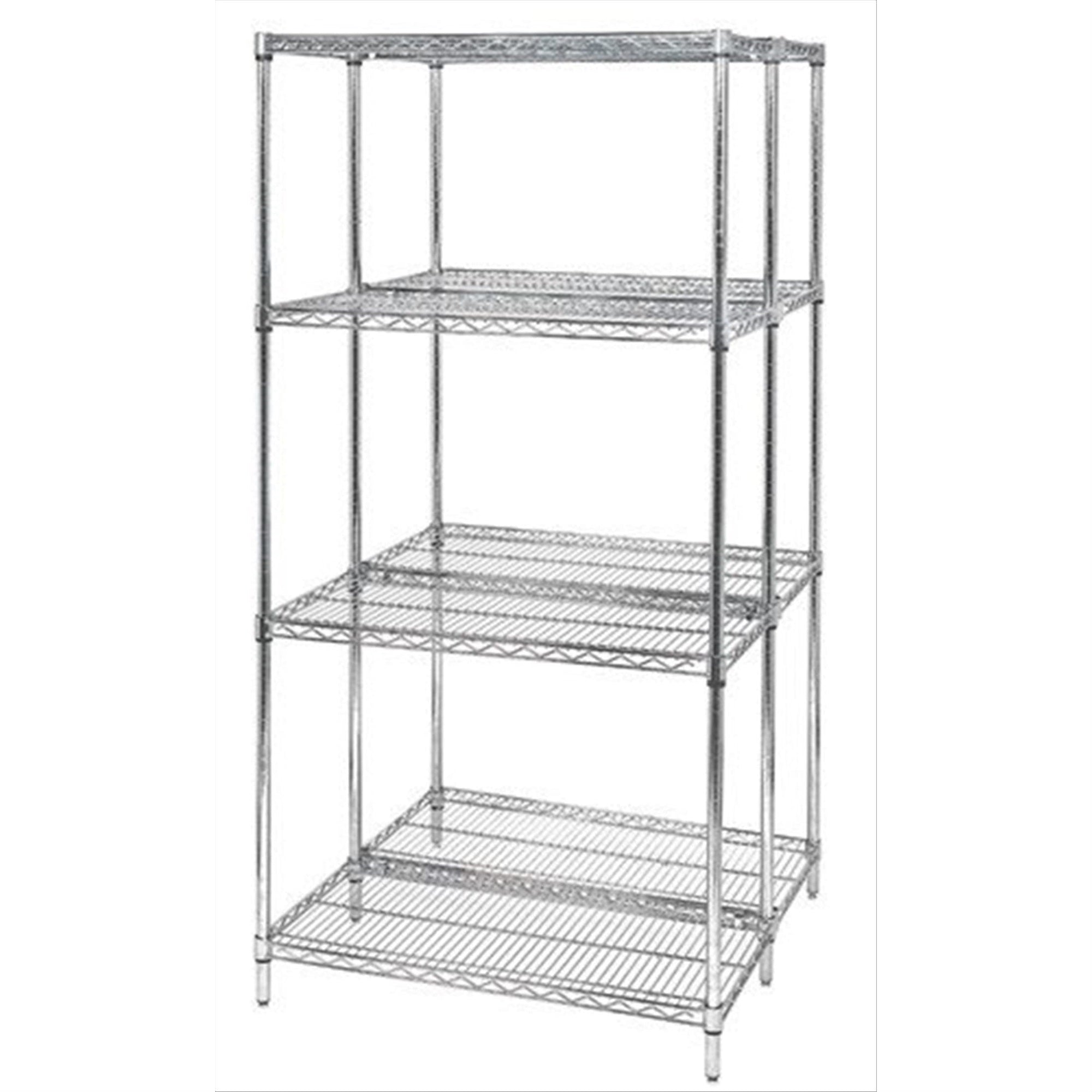 Quantum Storage Systems AD63-2154C Add-On Kit for 63 High 4-Tier Wire Shelving Unit, Chrome Finish, 21 Width x 54 Length x 63 He