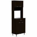 TUHOME Della 60 Pantry, Three Shelves, One Drawer, Countertop, Four Legs, Two Double Door Cabinets -Black, For Kitchen Room