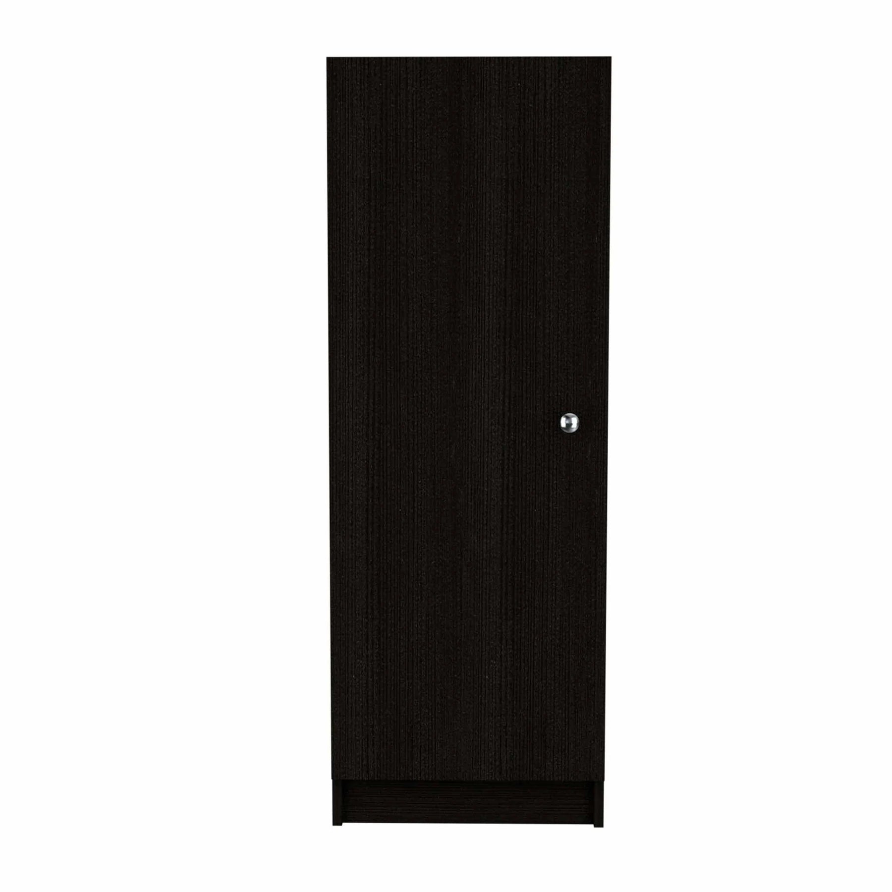 TUHOME Belleria Pantry, Handle, One-Door Cabinet, Four Internal Shelves, Black, For Kitchen Room