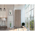 TUHOME Multi Storage Pantry Cabinet, Five Shelves, Two Door Cabinet, Light Grey, For Kitchen Room
