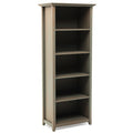 Amherst SOLID WOOD 5 Shelf Bookcase in Distressed Grey